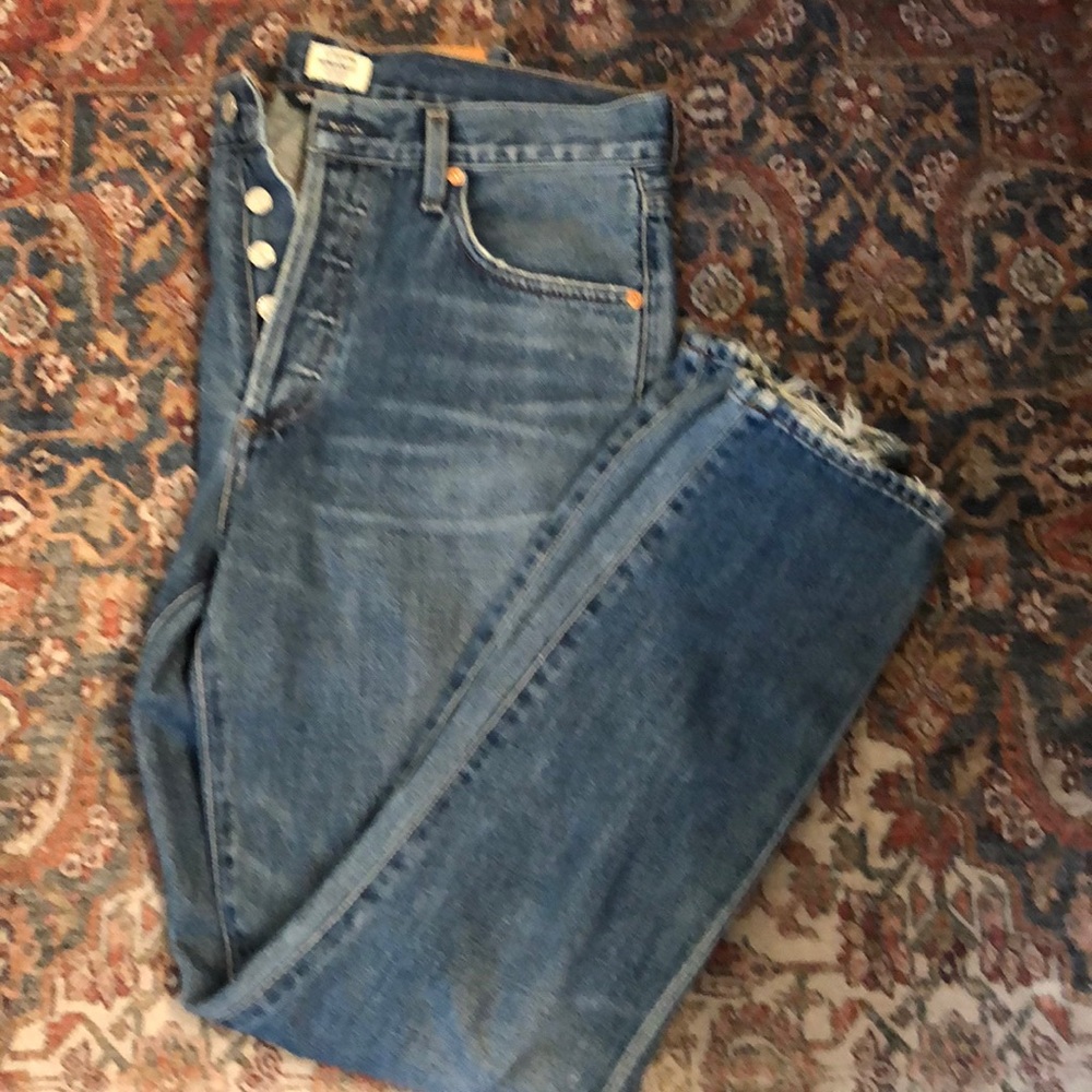 Citizens of Humanity premium vintage high rise straight button fly jeans